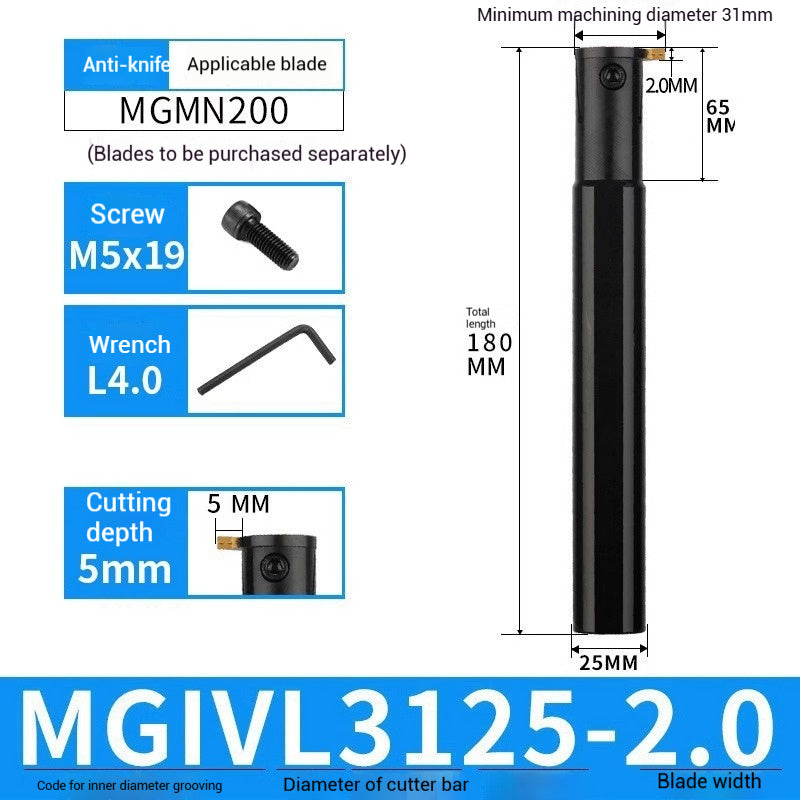 1024-CNC toolholder internal groove cutter MGIVR2016-2 internal groove toolholder lathe cut-off tool CNC lathe tool cutting tools Shandong Denso Pricision Tools Co.,Ltd.